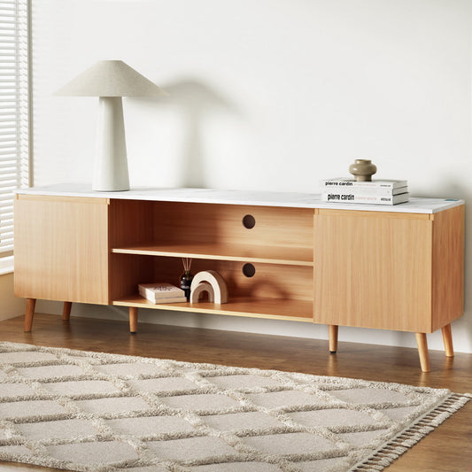 Artiss TV Cabinet Entertainment Unit Stand 180CM Pine White FURNI-C-CT04-TV180-WDWH-AB