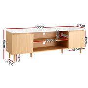 Artiss TV Cabinet Entertainment Unit Stand 180CM Pine White FURNI-C-CT04-TV180-WDWH-AB