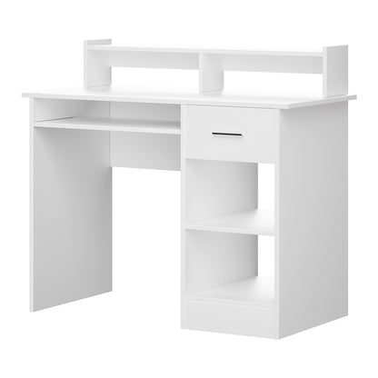 Artiss Computer Desk Shelf Drawer Cabinet White 100CM FURNI-C-DESK-JUNI-WH-AB