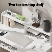 Artiss Computer Desk Shelf Drawer Cabinet White 100CM FURNI-C-DESK-JUNI-WH-AB