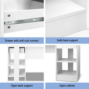 Artiss Computer Desk Shelf Drawer Cabinet White 100CM FURNI-C-DESK-JUNI-WH-AB