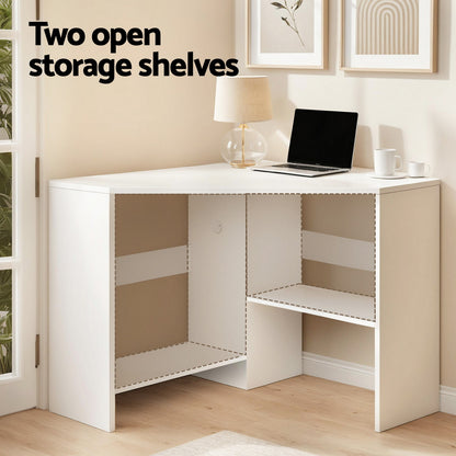 Artiss Corner Computer Desk Shelves CPU Stand L-shape Home Office Workstation Desks FURNI-C-DESK-L-120WH