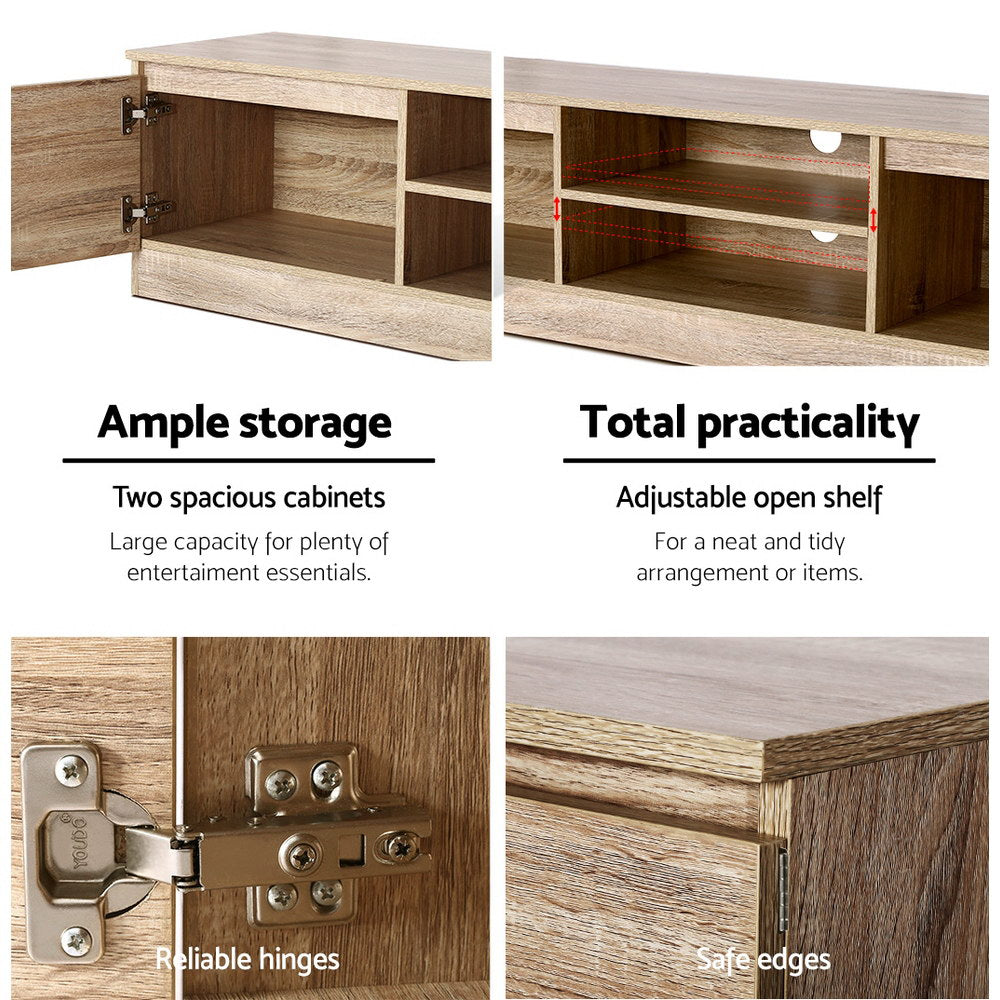 Artiss TV Cabinet Entertainment Unit 160cm Pine Charles FURNI-C-JAS-TV160-WD-AB