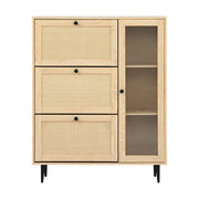 Artiss Shoe Rack Cabinet 3 Flip-out Drawers Pine FURNI-C-SHOE-01-RAT-WD-AB