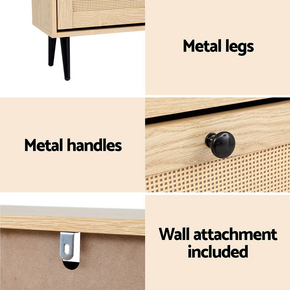 Artiss Shoe Rack Cabinet 3 Flip-out Drawers Pine FURNI-C-SHOE-01-RAT-WD-AB