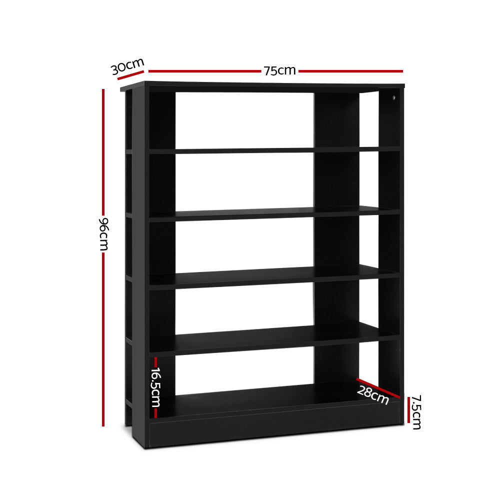 Artiss Shoe Rack Cabinet 30 Pairs 6-Tier Shelf Black FURNI-C-SHOE-R5-BK