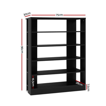 Artiss Shoe Rack Cabinet 30 Pairs 6-Tier Shelf Black FURNI-C-SHOE-R5-BK