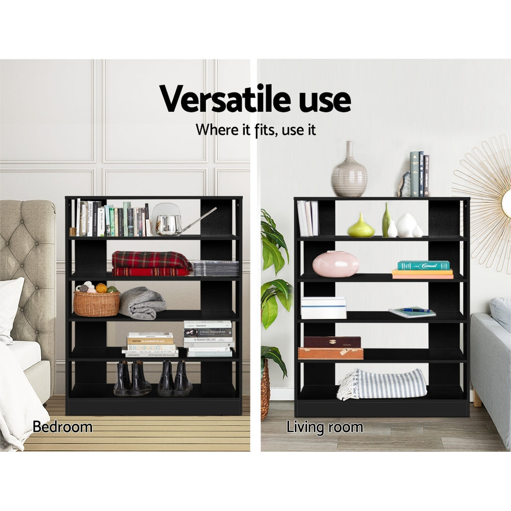 Artiss Shoe Rack Cabinet 30 Pairs 6-Tier Shelf Black FURNI-C-SHOE-R5-BK