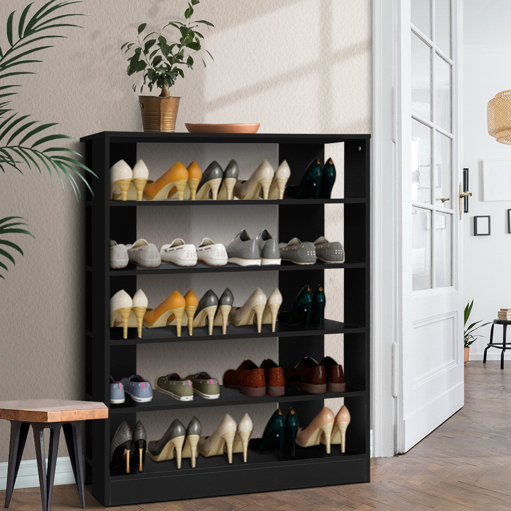 Artiss Shoe Rack Cabinet 30 Pairs 6-Tier Shelf Black FURNI-C-SHOE-R5-BK