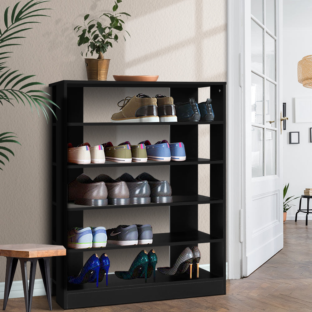 Artiss Shoe Rack Cabinet 30 Pairs 6-Tier Shelf Black FURNI-C-SHOE-R5-BK