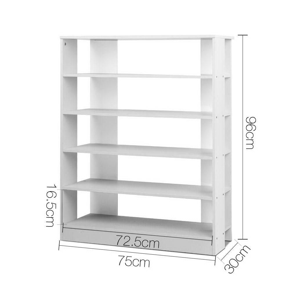 Artiss Shoe Rack Cabinet 30 Pairs 6-Tier Shelf White FURNI-C-SHOE-R5-WH