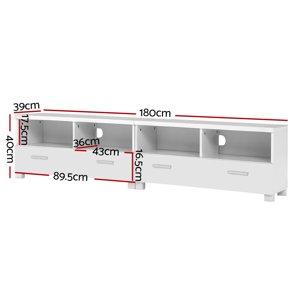 Artiss TV Cabinet Entertainment Unit 180cm White Eddie FURNI-C-SMTV-180-WH-AB