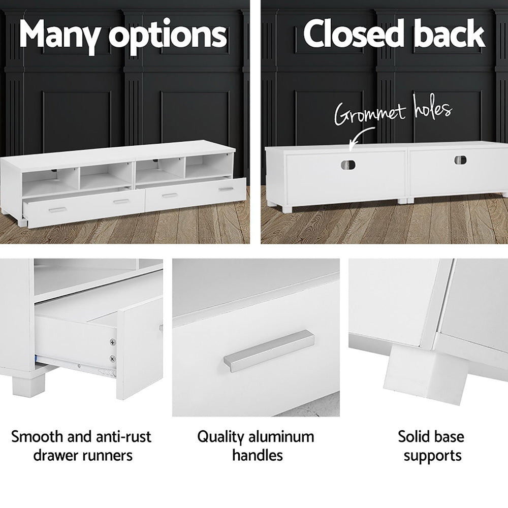 Artiss TV Cabinet Entertainment Unit 180cm White Eddie FURNI-C-SMTV-180-WH-AB