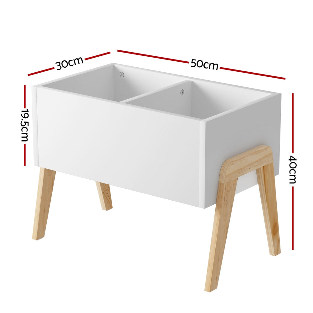 Keezi Kids Toy Box Chest Storage Bin Container Wooden Cabinet Clothes Book Organiser Bedroom FURNI-C-TOY-TABLE-WH