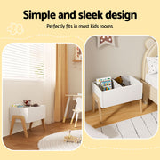Keezi Kids Toy Box Chest Storage Bin Container Wooden Cabinet Clothes Book Organiser Bedroom FURNI-C-TOY-TABLE-WH