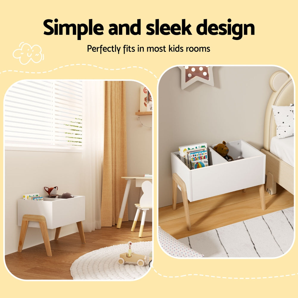 Keezi Kids Toy Box Chest Storage Bin Container Wooden Cabinet Clothes Book Organiser Bedroom FURNI-C-TOY-TABLE-WH