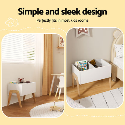Keezi Kids Toy Box Chest Storage Bin Container Wooden Cabinet Clothes Book Organiser Bedroom FURNI-C-TOY-TABLE-WH