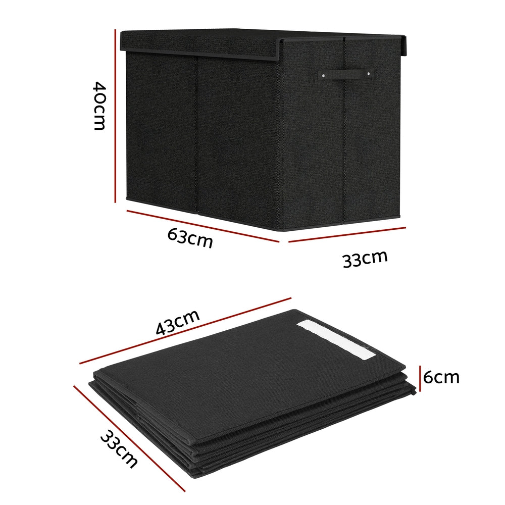 Keezi Large Toy Box Chest Storage with Flip-Top Lid Foldable Organizer Bins FURNI-C-TOYBOARD-BK