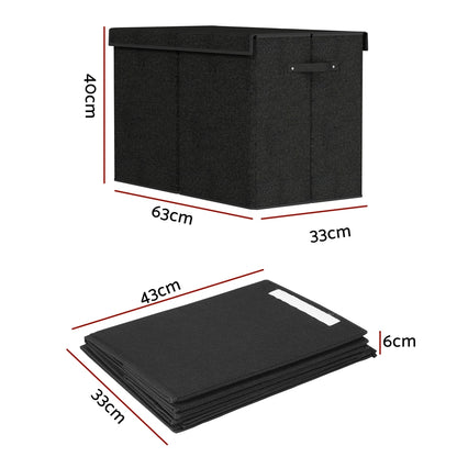 Keezi Large Toy Box Chest Storage with Flip-Top Lid Foldable Organizer Bins FURNI-C-TOYBOARD-BK