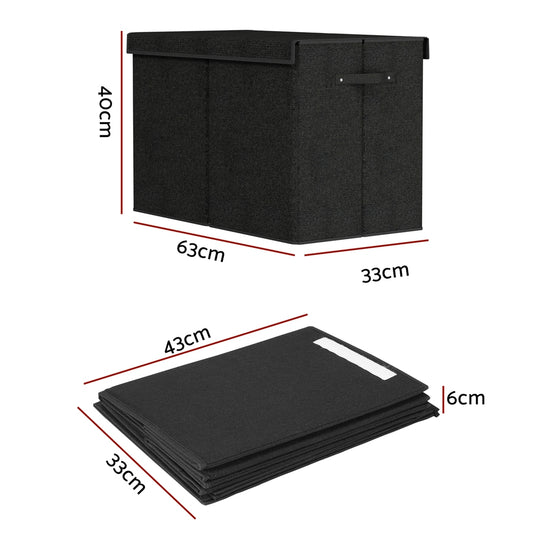 Keezi Large Toy Box Chest Storage with Flip-Top Lid Foldable Organizer Bins FURNI-C-TOYBOARD-BK