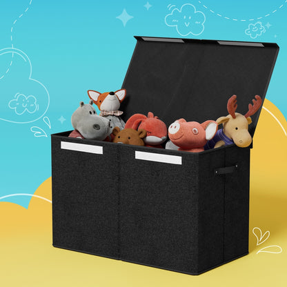 Keezi Large Toy Box Chest Storage with Flip-Top Lid Foldable Organizer Bins FURNI-C-TOYBOARD-BK