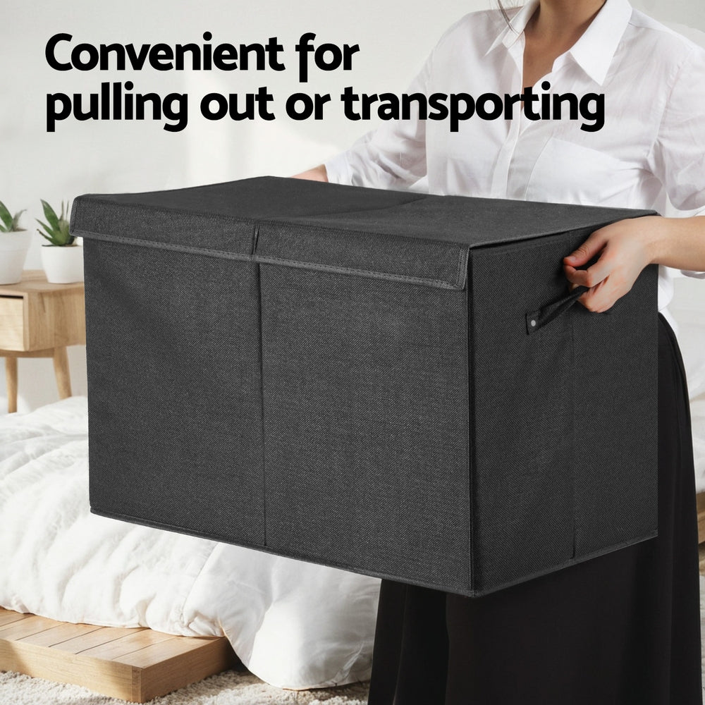 Keezi Large Toy Box Chest Storage with Flip-Top Lid Foldable Organizer Bins FURNI-C-TOYBOARD-BK