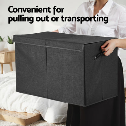Keezi Large Toy Box Chest Storage with Flip-Top Lid Foldable Organizer Bins FURNI-C-TOYBOARD-BK