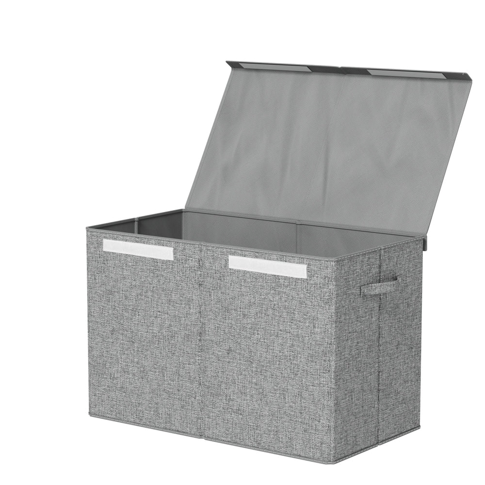 Keezi Large Toy Box Chest Storage with Flip-Top Lid Foldable Organizer Bins Grey FURNI-C-TOYBOARD-GY