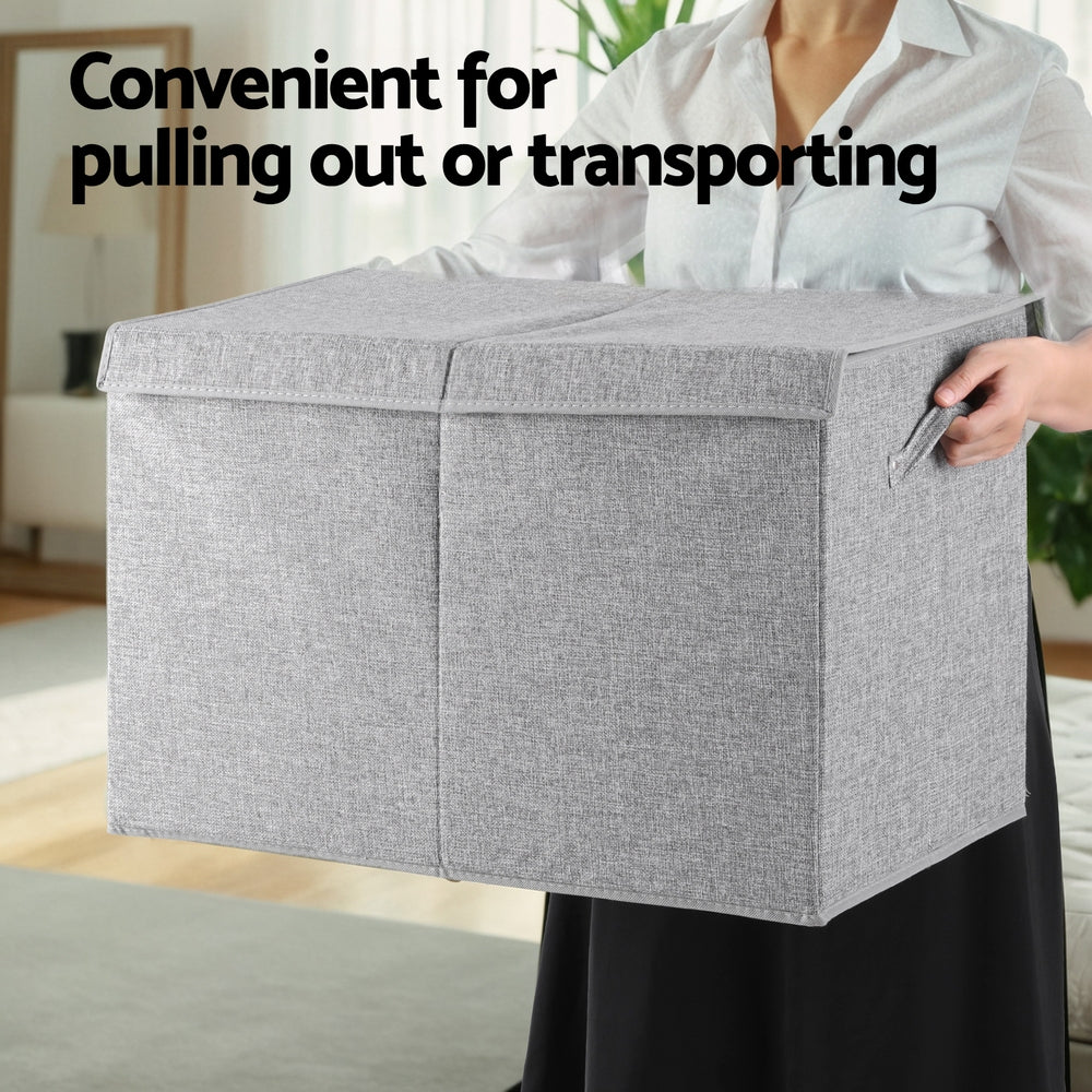 Keezi Large Toy Box Chest Storage with Flip-Top Lid Foldable Organizer Bins Grey FURNI-C-TOYBOARD-GY