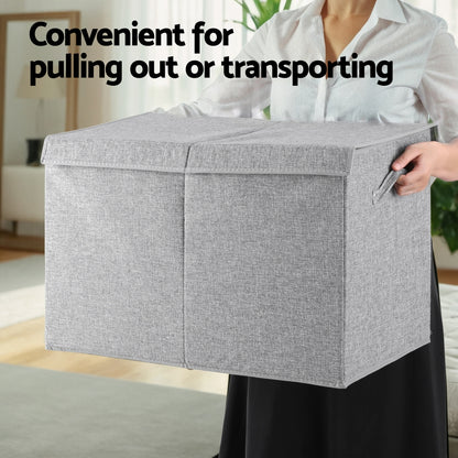 Keezi Large Toy Box Chest Storage with Flip-Top Lid Foldable Organizer Bins Grey FURNI-C-TOYBOARD-GY