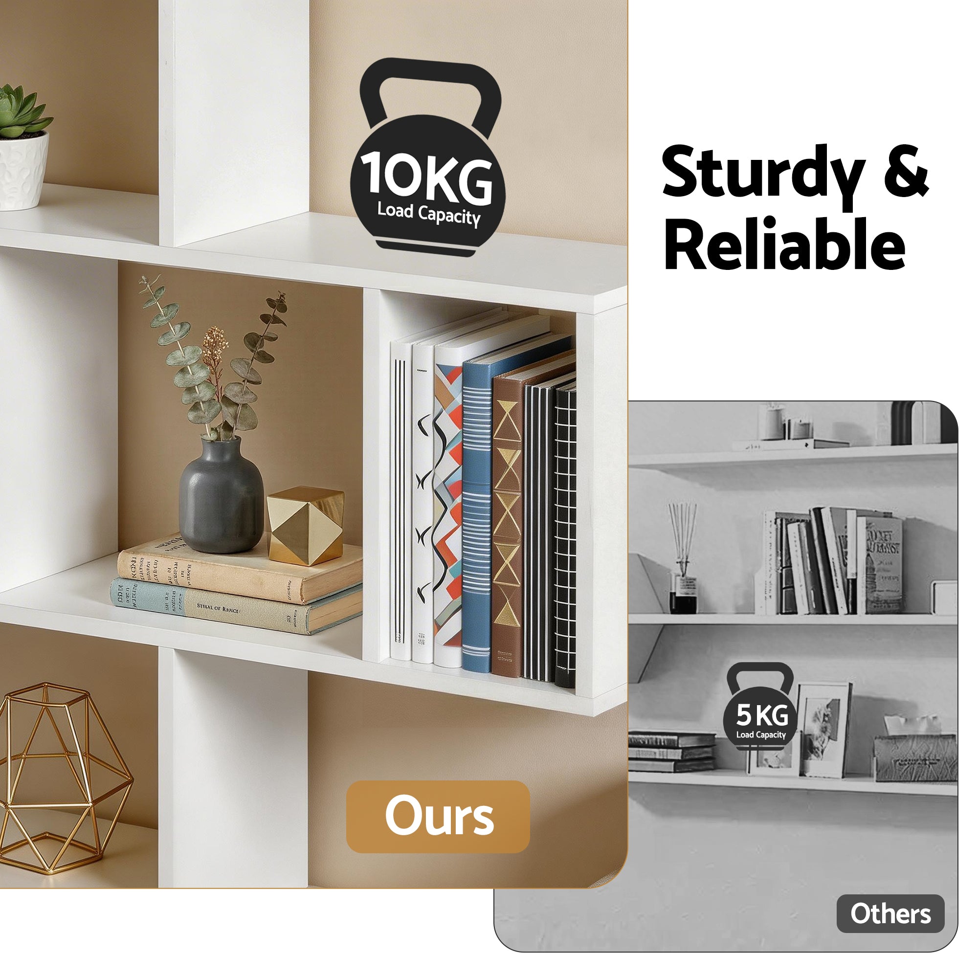 Artiss Floating Wall Shelf Bookshelf 3-Tier Display Storage Organiser White FURNI-C-WALL-01-WH