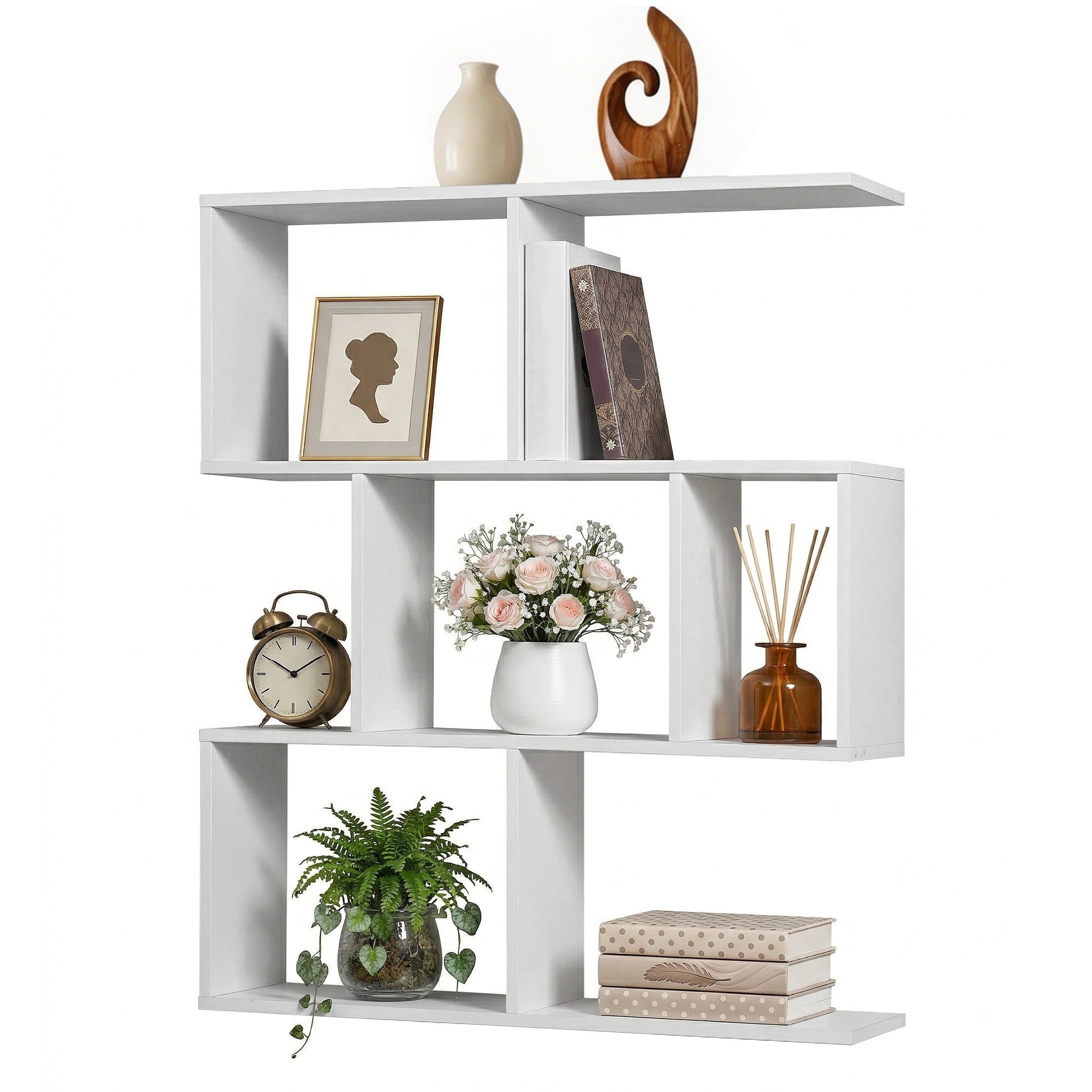 Artiss Floating Wall Shelf Bookshelf 3-Tier Display Storage Organiser White FURNI-C-WALL-01-WH