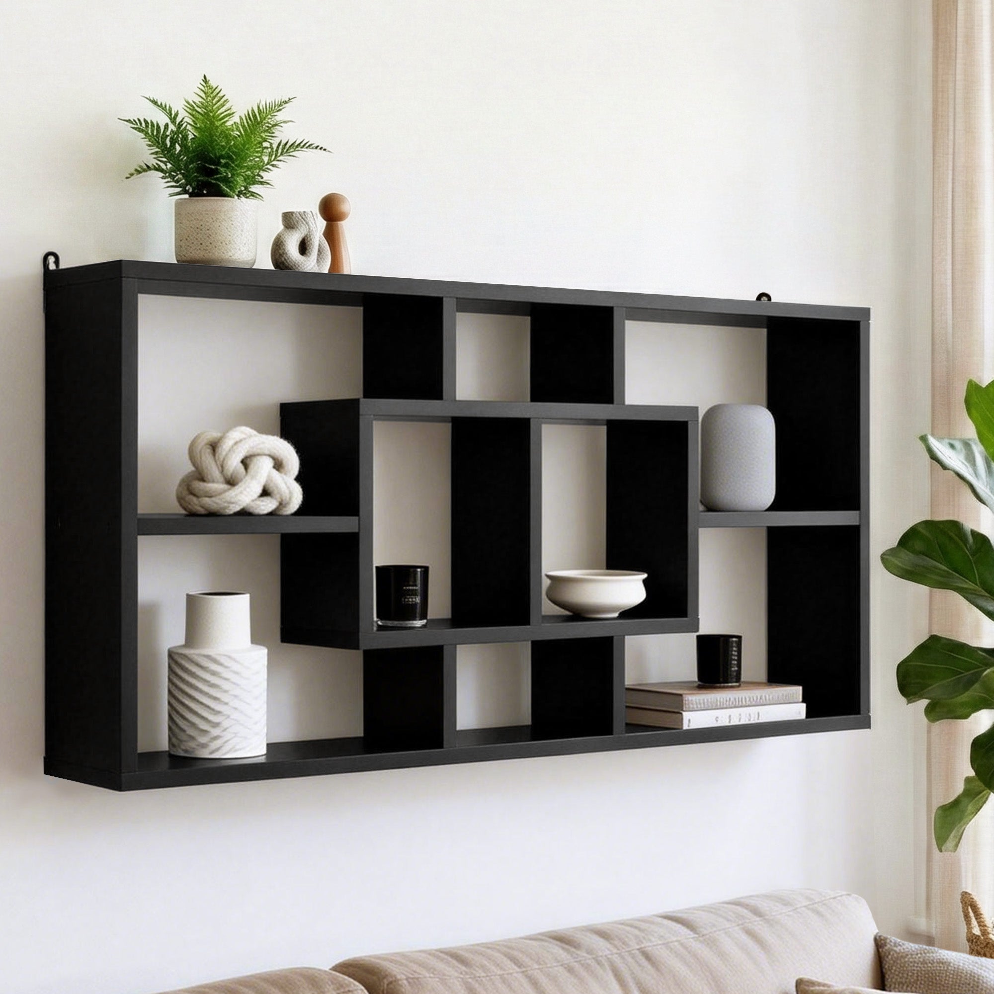 Artiss Floating Wall Shelves Bookshelf Black FURNI-C-WALL-SHELF-BK