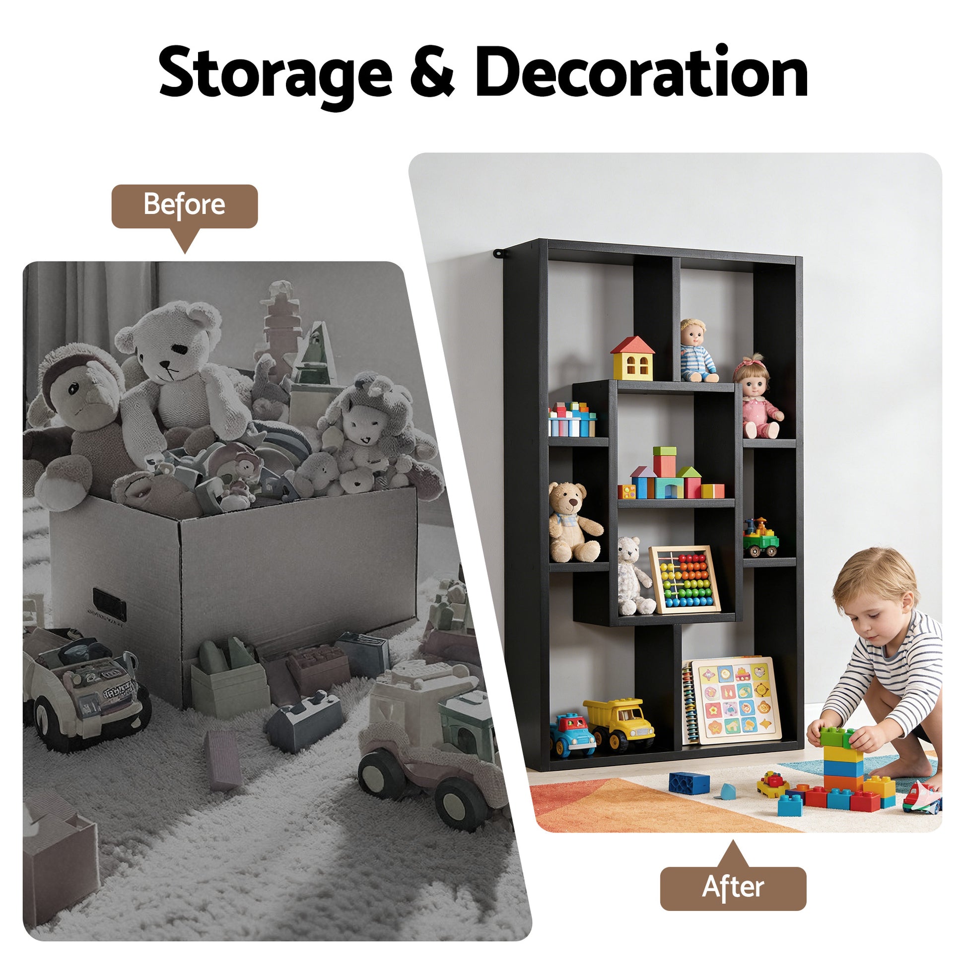 Artiss Floating Wall Shelves Bookshelf Black FURNI-C-WALL-SHELF-BK