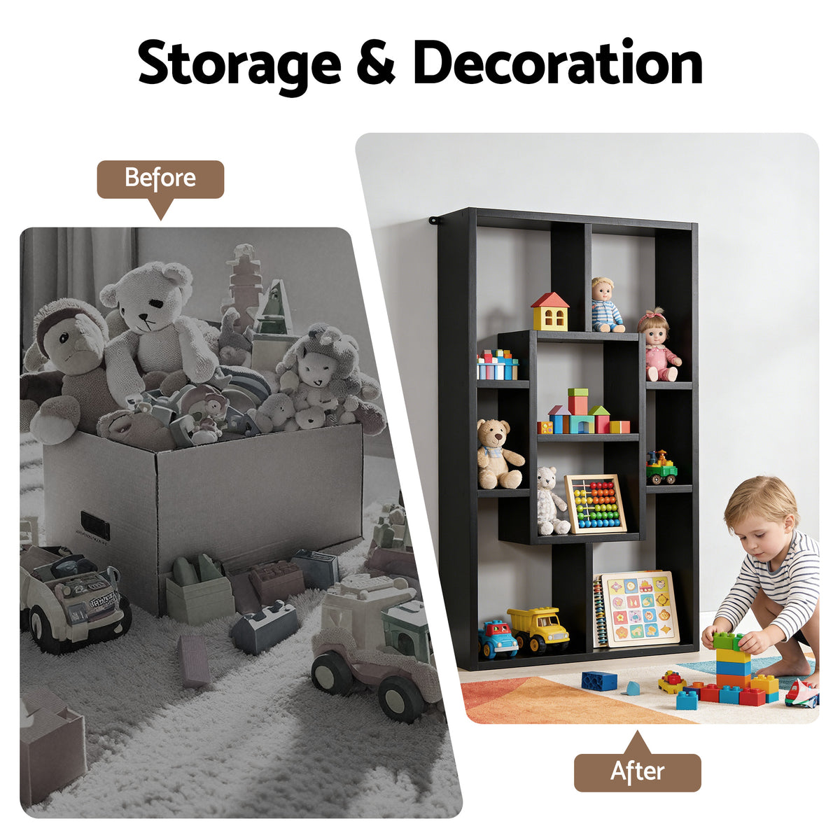 Artiss Floating Wall Shelves Bookshelf Black FURNI-C-WALL-SHELF-BK