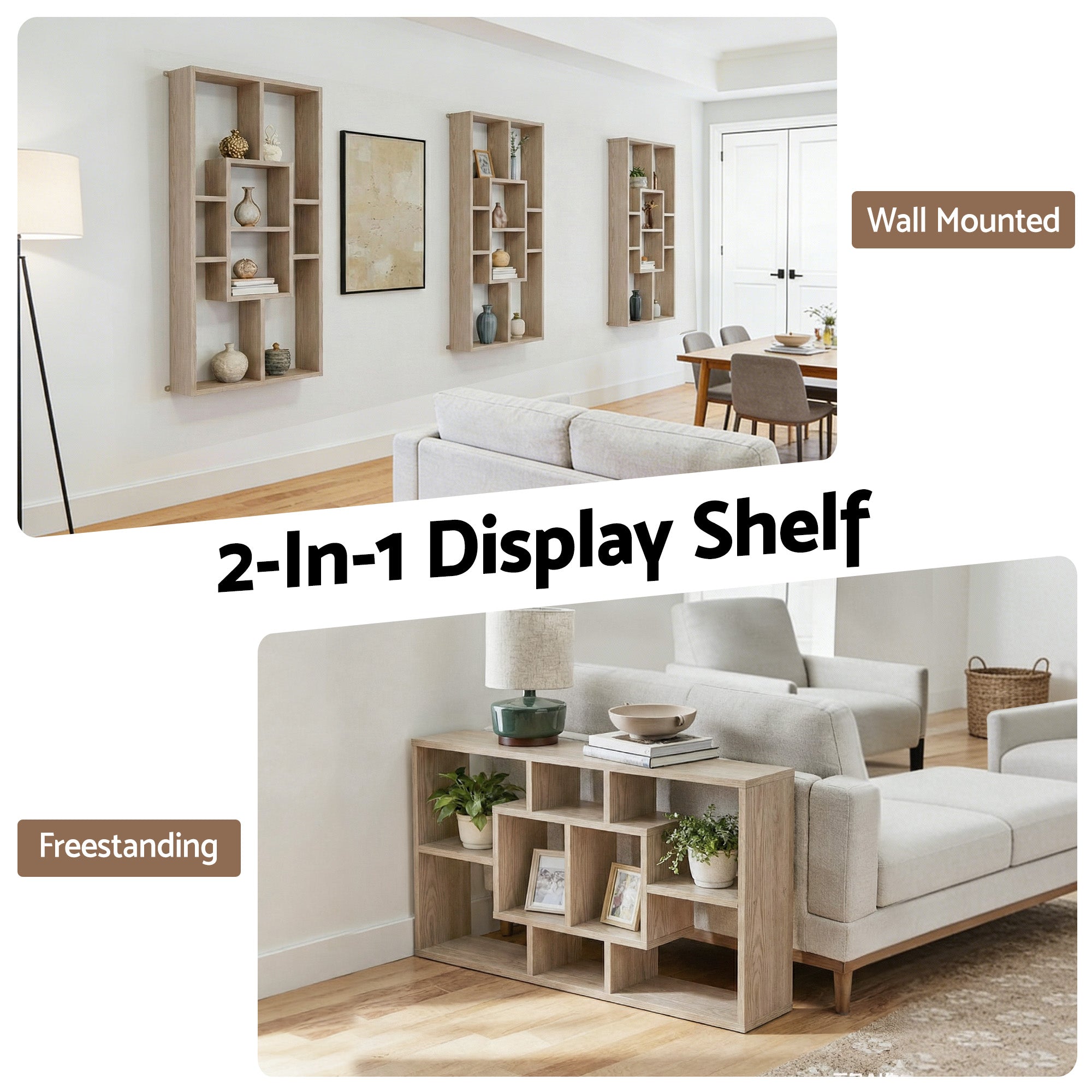 Artiss Floating Wall Shelves Bookshelf Wood FURNI-C-WALL-SHELF-WD