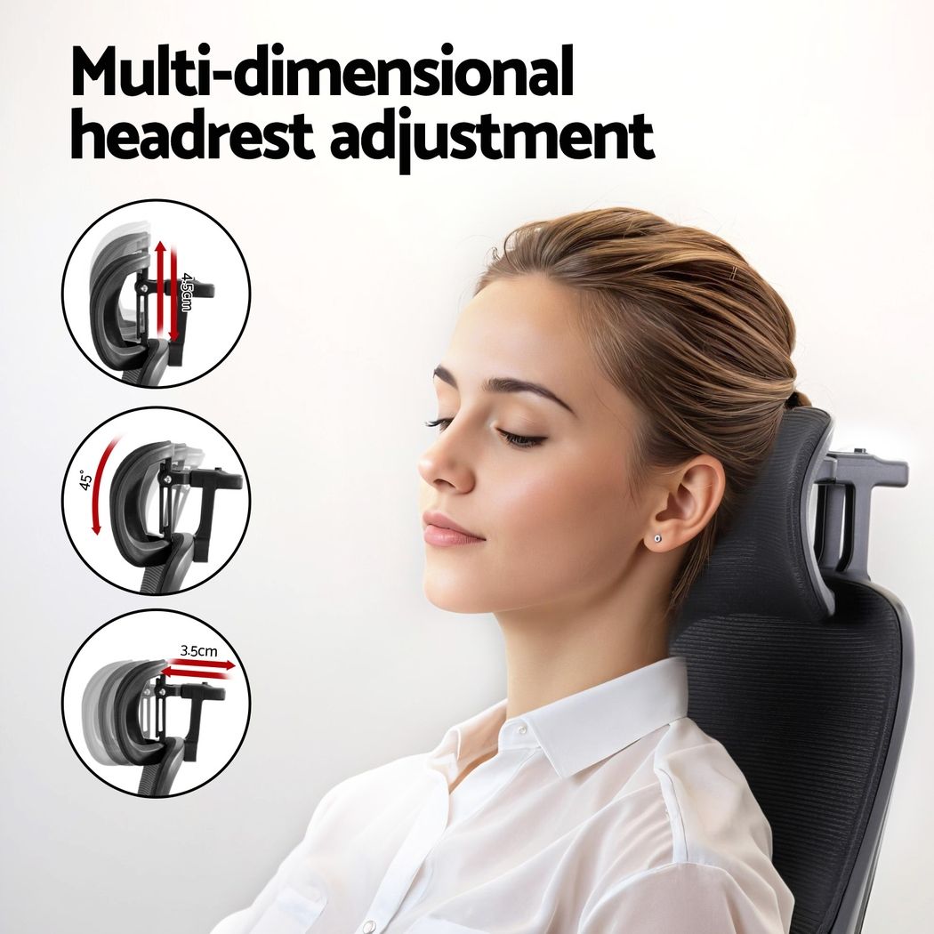 Artiss Office Desk and Chair Set L Shaped Computer Desk 136cm with 2 Tier Storage Shelves, Ergonomic Mesh Office Chair with Adjustable Headrest, Flip-Up Armrests & Lumbar Support