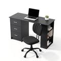 Artiss Office Desk & Chair Set 120cm Computer Desk with 3 Drawers & Open Shelves, Ergonomic Armless Office Chair with Wheels, Height Adjustable for Home Office Study