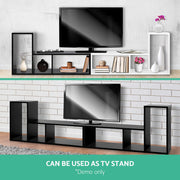 Artiss Bookshelf L Shape DIY - Black FURNI-DISPLAY-L1-BK