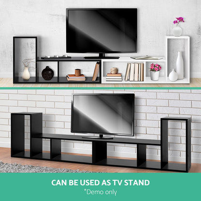 Artiss Bookshelf L Shape DIY - Black FURNI-DISPLAY-L1-BK