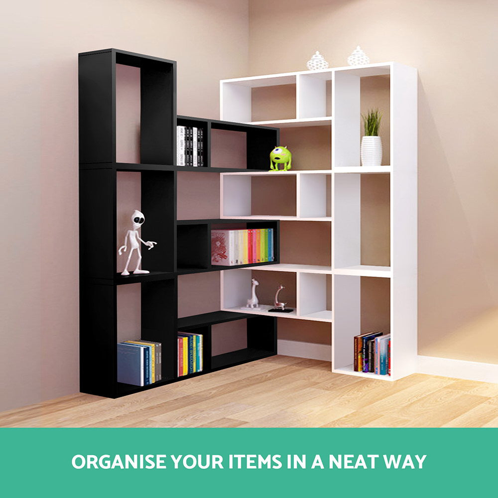 Artiss Bookshelf L Shape DIY - Black FURNI-DISPLAY-L1-BK