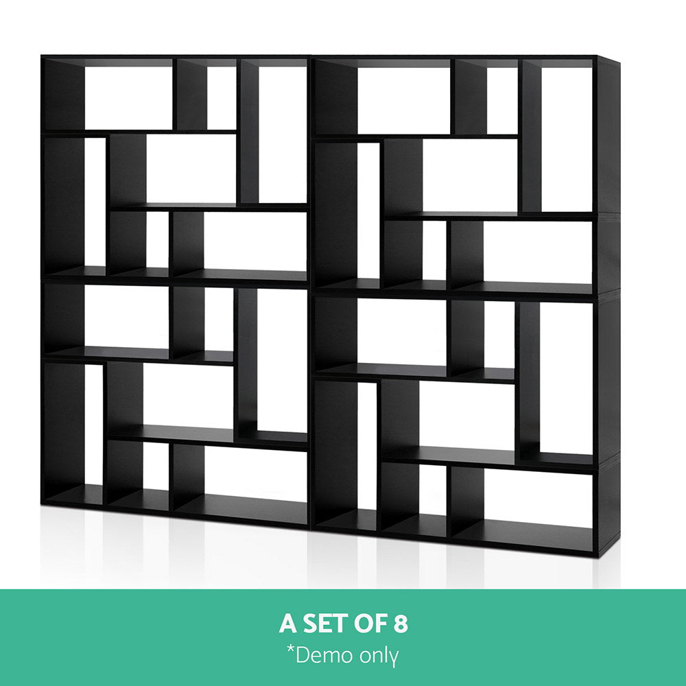 Artiss Bookshelf L Shape DIY - Black FURNI-DISPLAY-L1-BK