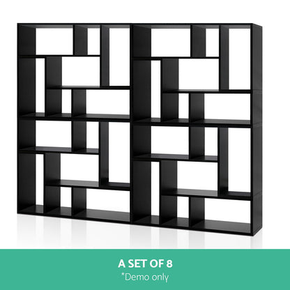 Artiss Bookshelf L Shape DIY - Black FURNI-DISPLAY-L1-BK