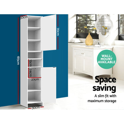 Artiss Bathroom Cabinet Storage 185cm White FURNI-E-BATH-185-WH