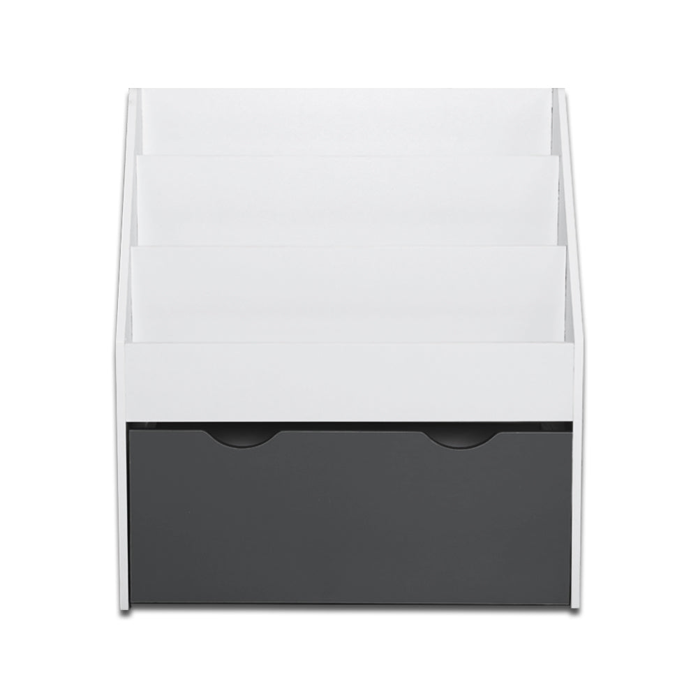 Keezi 3 Tiers Kids Bookshelf Magazine Rack Children Bookcase Organiser Storage FURNI-E-BOOK-02-WHGY