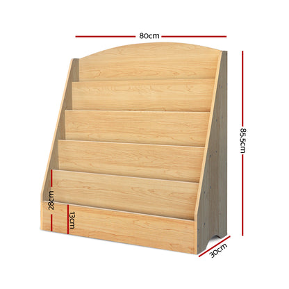 Keezi 5 Tiers Kids Bookshelf Magazine Shelf Organiser Bookcase Display Rack FURNI-E-BOOK-UBER-WD