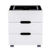 Artiss Smart Bedside Table 3 Drawers with Wireless Charging Ports LED White ADAD FURNI-E-BS-LED-01-WH