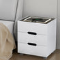 Artiss Smart Bedside Table 3 Drawers with Wireless Charging Ports LED White ADAD FURNI-E-BS-LED-01-WH