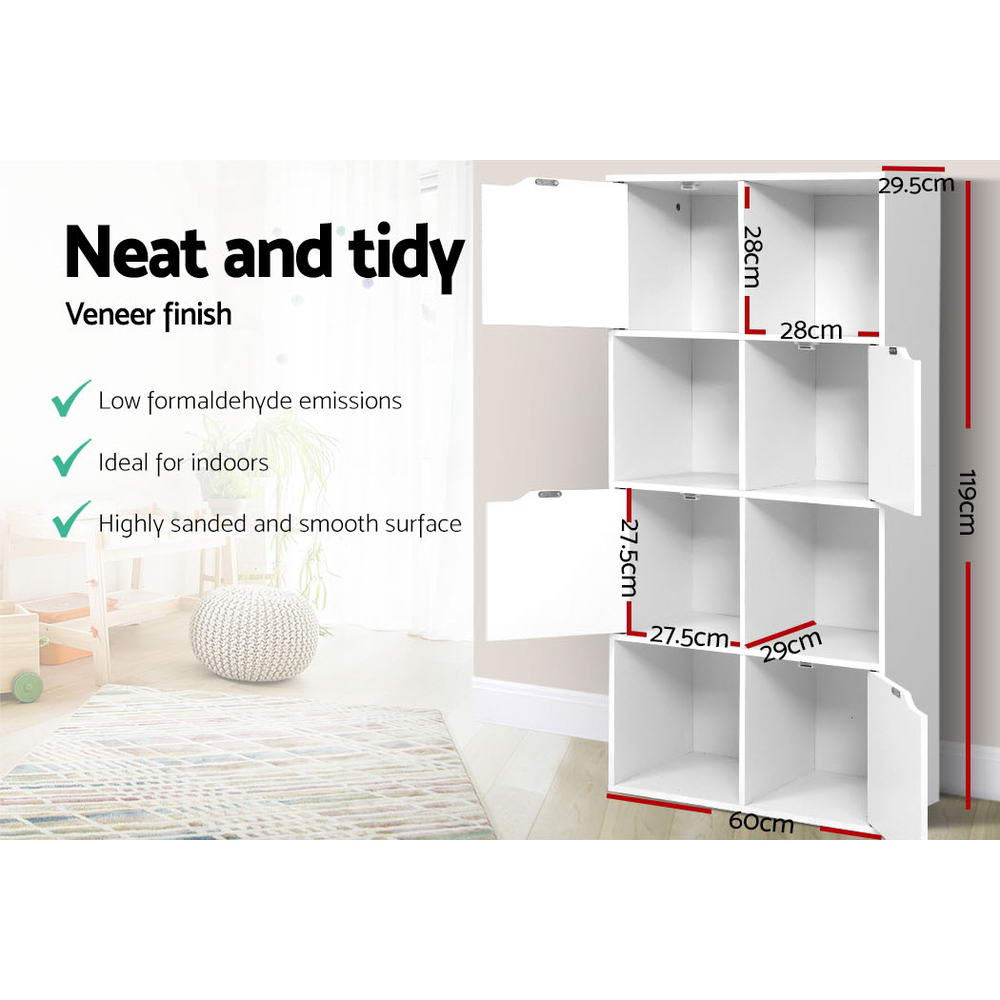 Artiss Bookshelf 8 Cube Shlef - DANA White FURNI-E-CUB9-WH