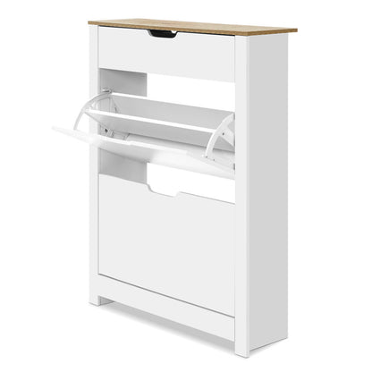 Artiss Shoe Rack Cabinet 16 Pairs White Ana FURNI-E-JACO-SHOE-WHWD